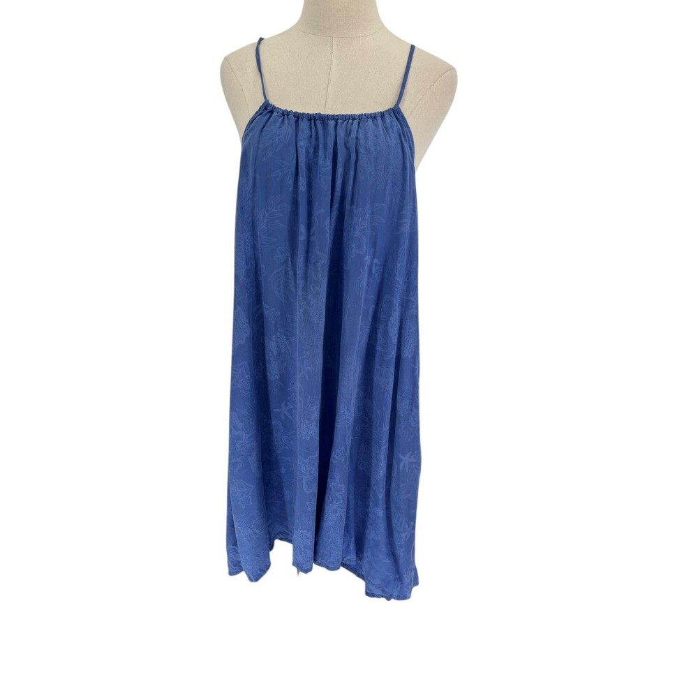 Patagonia Dress Women’s Size L Blue Floral Tencel Lyocell Slip Sundress Midi